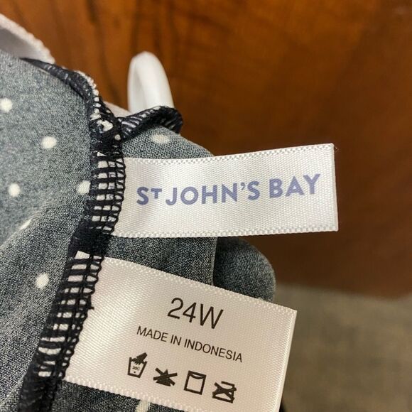 St. john's Bay Black Dots Tankini‎ Swimsuit Top - Picture 10 of 11